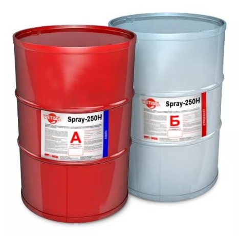 Материал двухкомпонентный на основе гибридных поликарбамидов для гидроизоляции Wetisol Spray-250H