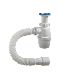 Сифон для раковины и мойки 1 1/2&quot;х40 мм с гибкой трубой 40х40/50 мм Orio