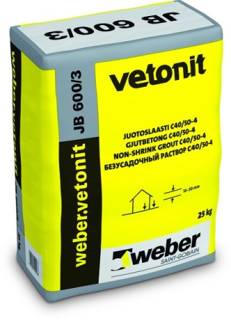 Раствор безусадочный Вебер Ветонит JB 600/10