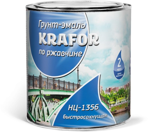 Грунт-эмаль по ржавчине Krafor НЦ-1356