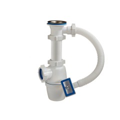 Сифон для мойки с выпуском 1 1/2&quot;х40 мм с переливом Orio