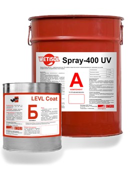 Покрытие двухкомпонентное УФ-стойкое для гидроизоляции Wetisol Spray-400UV
