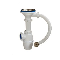 Сифон для мойки с выпуском 3 1/2&quot;х40 мм с переливом для керамогранитных моек Orio
