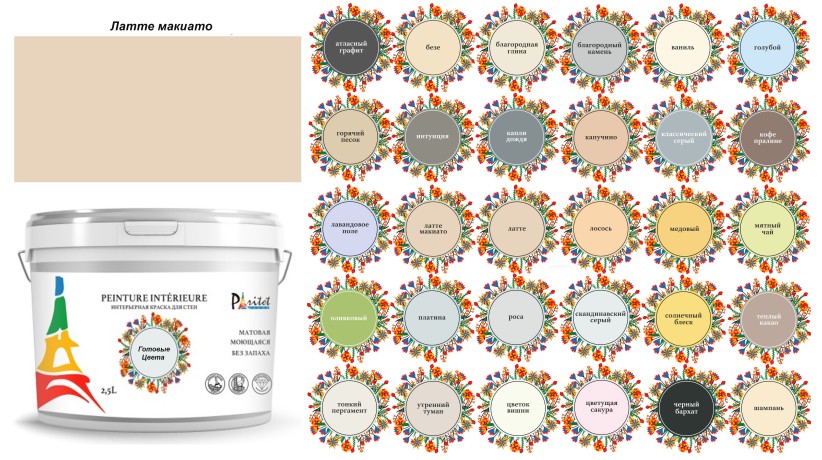 Краска матовая интерьерная моющаяся Paritet Peinture Interieure