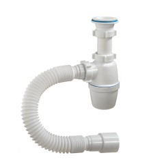 Сифон для раковины и мойки с пласт. решеткой 1 1/2&quot;х40 мм с гибкой трубой 40х40/50 мм, пластиковая решетка Orio