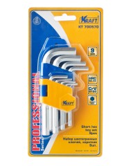 Ключ Kraft торцевой Г-образный, короткий, набор 9 штук