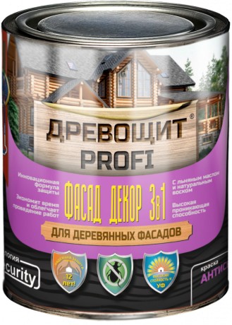 Краска-антисептик Красковия Древощит Profi Фасад Декор 3 в 1