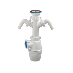 Сифон для раковины и мойки выпуском 1 1/2&quot;х40 мм с двумя отводами Orio