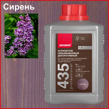 Антисептик невымываемый для дерева декоративный Neomid 435