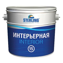 Краска для стен и потолков во влажных помещениях Sterling Интериор-15 ВД-АК-205