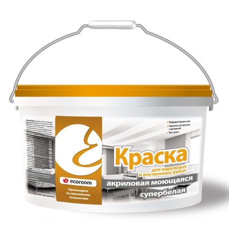 Краска акриловая моющаяся Ecoroom