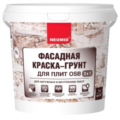 Краска-грунт фасадная для плит OSB Proff 3 в 1 Neomid