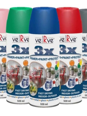 Эмаль аэрозольная универсальная акриловая 3 в 1 VeRve 3X