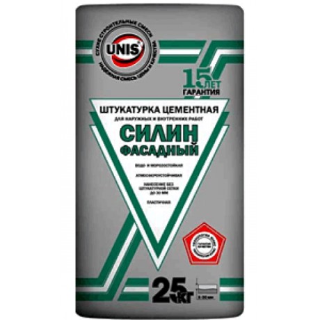 Штукатурка цементная Юнис Силин Фасадный