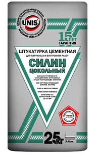 Штукатурка цементная Юнис Силин Цокольный