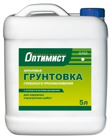 Грунтовка Оптимист G103 глубокого проникновения для наружных и внутренних работ
