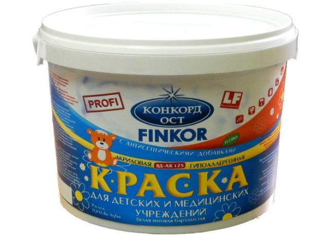 Краска фасадная силиконовая для детских и медицинских учреждений Конкорд Ост ВДАК-125