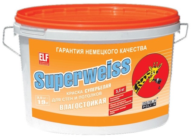 Краска влагостойкая Поли-Р Superweiss