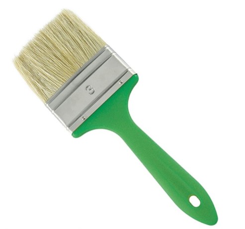 Кисть плоская с натуральной щетиной, пластиковой ручкой Кедр 4"