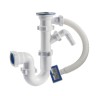Сифон для раковины и мойки 1-1/2" 40 прямоточный с одним отводом и переливом Orio