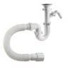 Сифон для раковины и мойки 1-1/2" 40 прямоточный с одним отводои и гибкой трубой 40х40/50 мм Orio