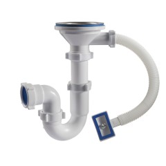 Сифон для мойки 3-1/2" 40 прямоточный с переливом Orio