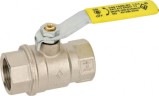 Кран шаровой Bugatti для газа, полнопроходной, внутренняя/внутренняя резьба, рычаг из стали желтого цвета Арт. 475