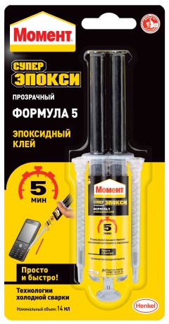 Клей двухкомпонентный эпоксидный Момент Супер Эпокси Формула 5