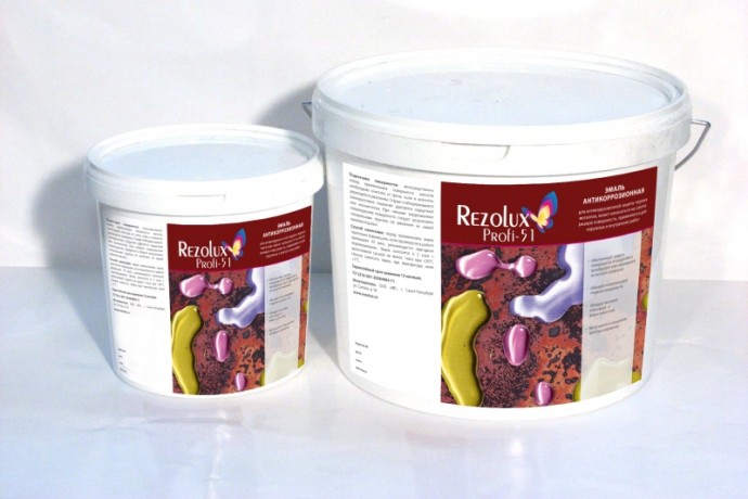 Эмаль на водной основе для защиты черных и цветных металлов Rezolux Profi-51