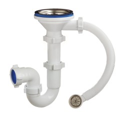 Сифон прямоточный 3 1/2" х 40 мм, с круглым переливом для Orio