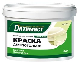 Краска Оптимист W203 для потолков супербелая матовая