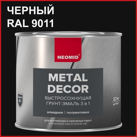Грунт-эмаль 3 в 1 быстросохнущая Neomid Metal Decor
