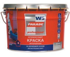 Краска интерьерная суперстойкая на акриловой основе Parade W5 professional