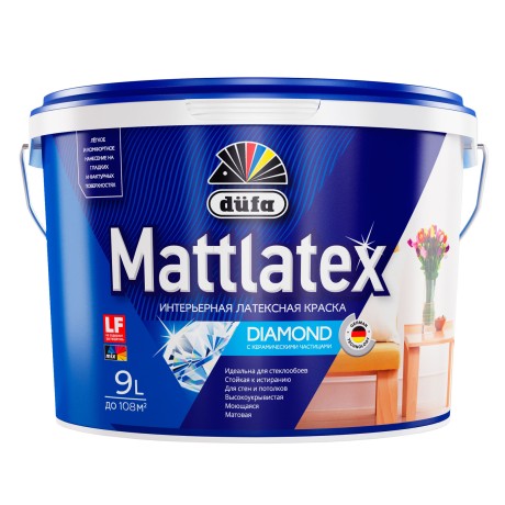 Краска для стен и потолков для влажных помещений латексная Dufa Mattlatex D100