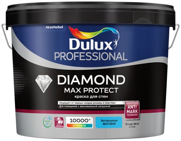Краска для стен и потолков Dulux Diamond Max Protect