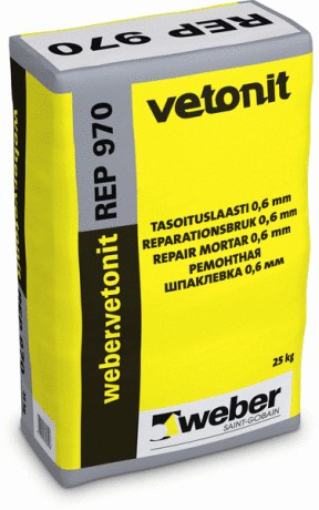 Шпатлёвка на цементной основе Вебер Ветонит Reр 970