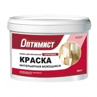 Краска Оптимист W207 интерьерная моющаяся супербелая