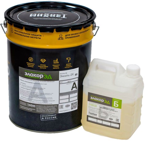 Эмаль эпоксидная антистатическая Элакор ЭД Эмаль 2К/80 АСТ-6