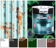 Грунт-эмаль "3 в 1" по ржавчине ЭкоДом