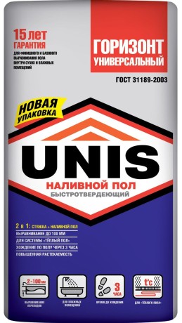 Наливной пол Юнис Горизонт Универсальный Быстротвердеющий