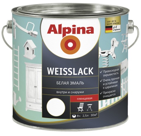 Эмаль Alpina Weisslac
