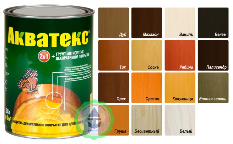 Защитное покрытие для древесины Акватекс 2 в 1