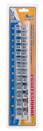 Набор торцевых головок Kraft 3/8" Dr. 13 шт.