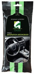 Салфетка влажная для ухода за интерьером а/м Grass