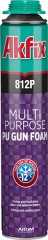Пена полиуретановая монтажная профессиональная многоцелевая Akfix 812P зимняя