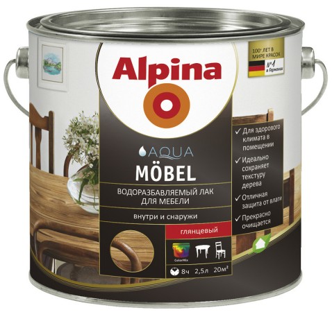 Лак для мебели Alpina