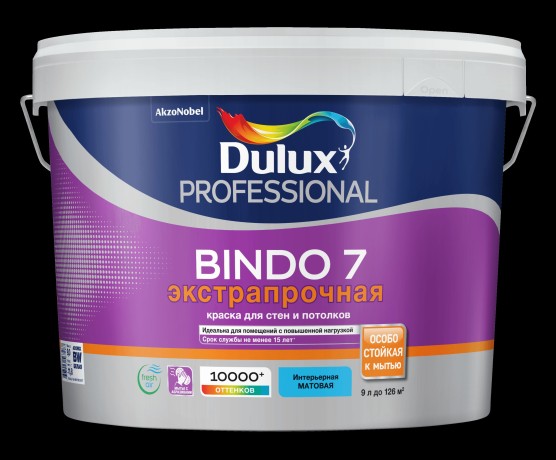 Краска экстрапрочная латексная матовая Dulux Professional Bindo-7