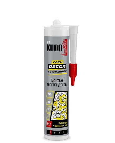 Клей для монтажа лёгкого декора акриловый Kudo Decor