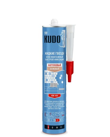 Клей монтажный универсальный каучуковый быстрой фиксации Kudo