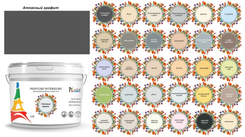 Краска матовая интерьерная моющаяся Paritet Peinture Interieure